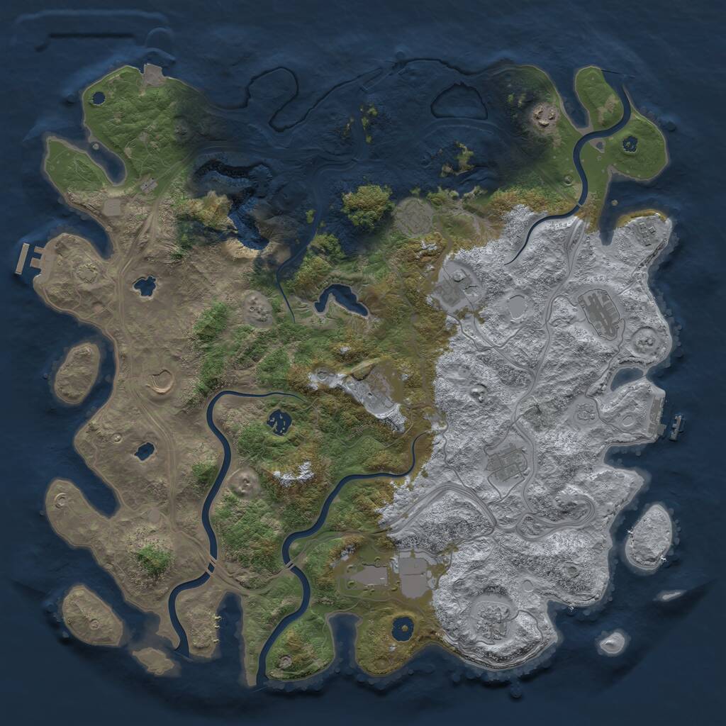 Rust Map: Procedural Map, Size: 4626, Seed: 1218442622, 17 Monuments
