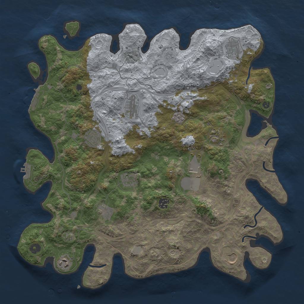 Rust Map: Procedural Map, Size: 4250, Seed: 79469827, 18 Monuments