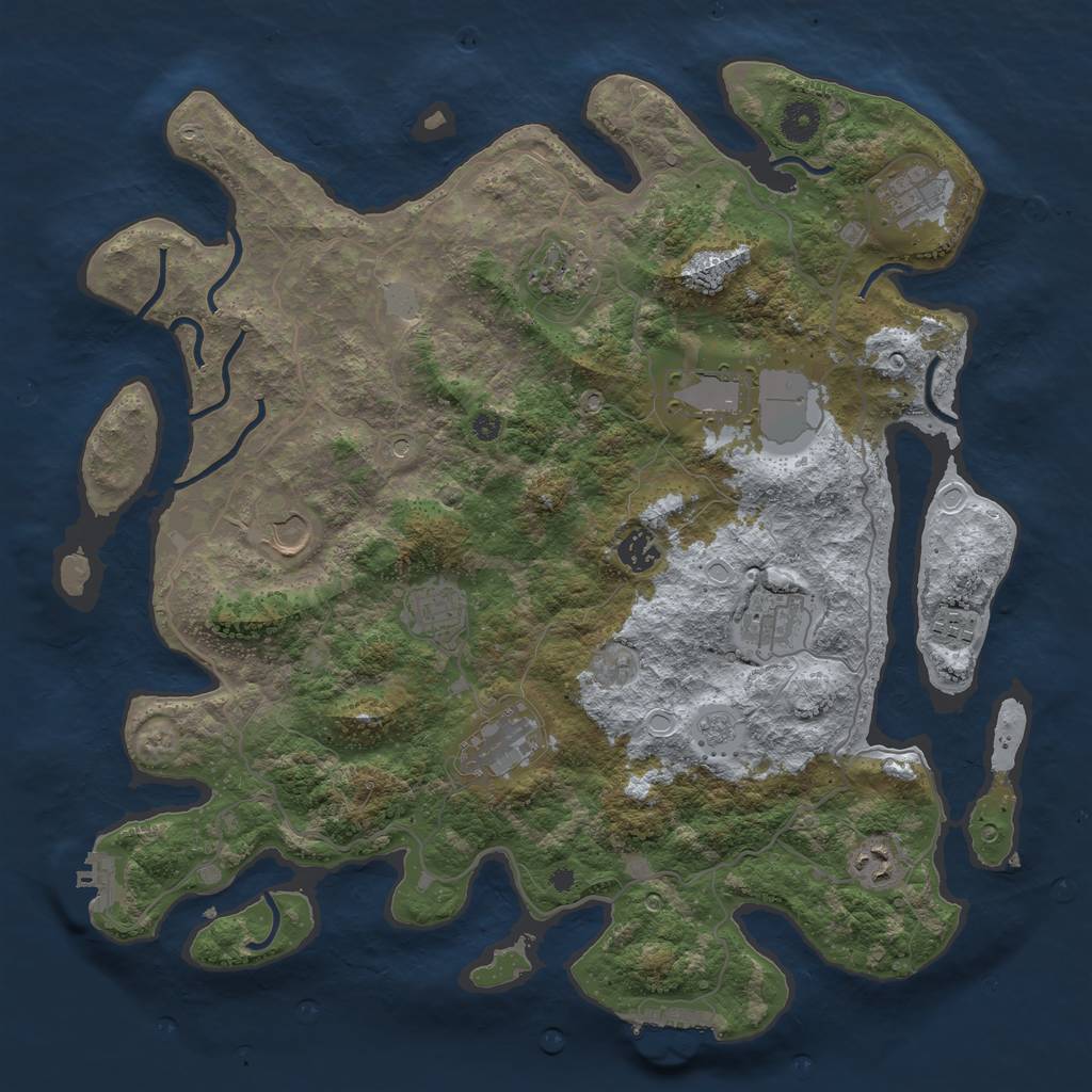 Rust Map: Procedural Map, Size: 4003, Seed: 756791614, 17 Monuments