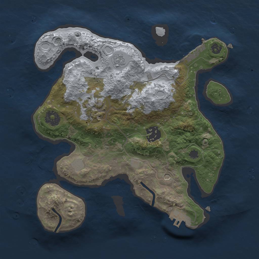 Rust Map: Procedural Map, Size: 2500, Seed: 646953659, 9 Monuments
