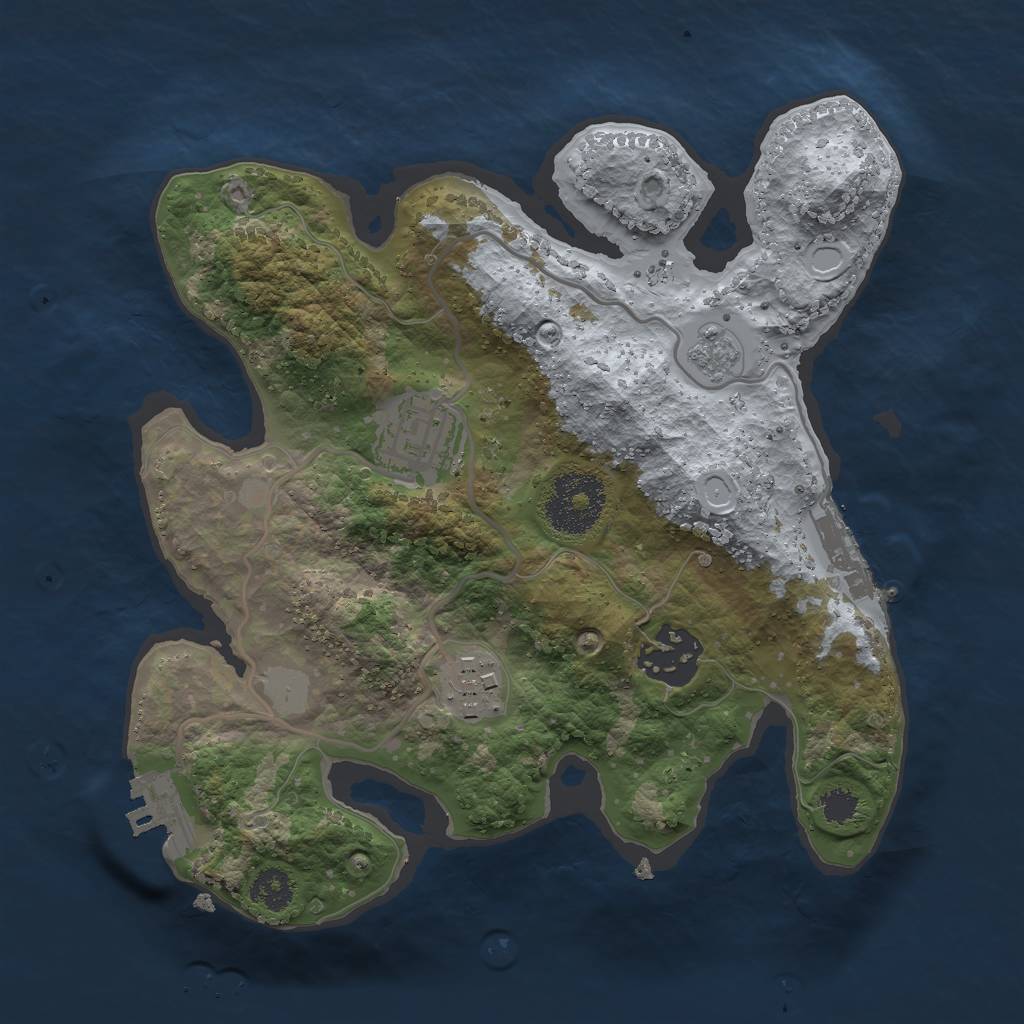 Rust Map: Procedural Map, Size: 2500, Seed: 435, 9 Monuments