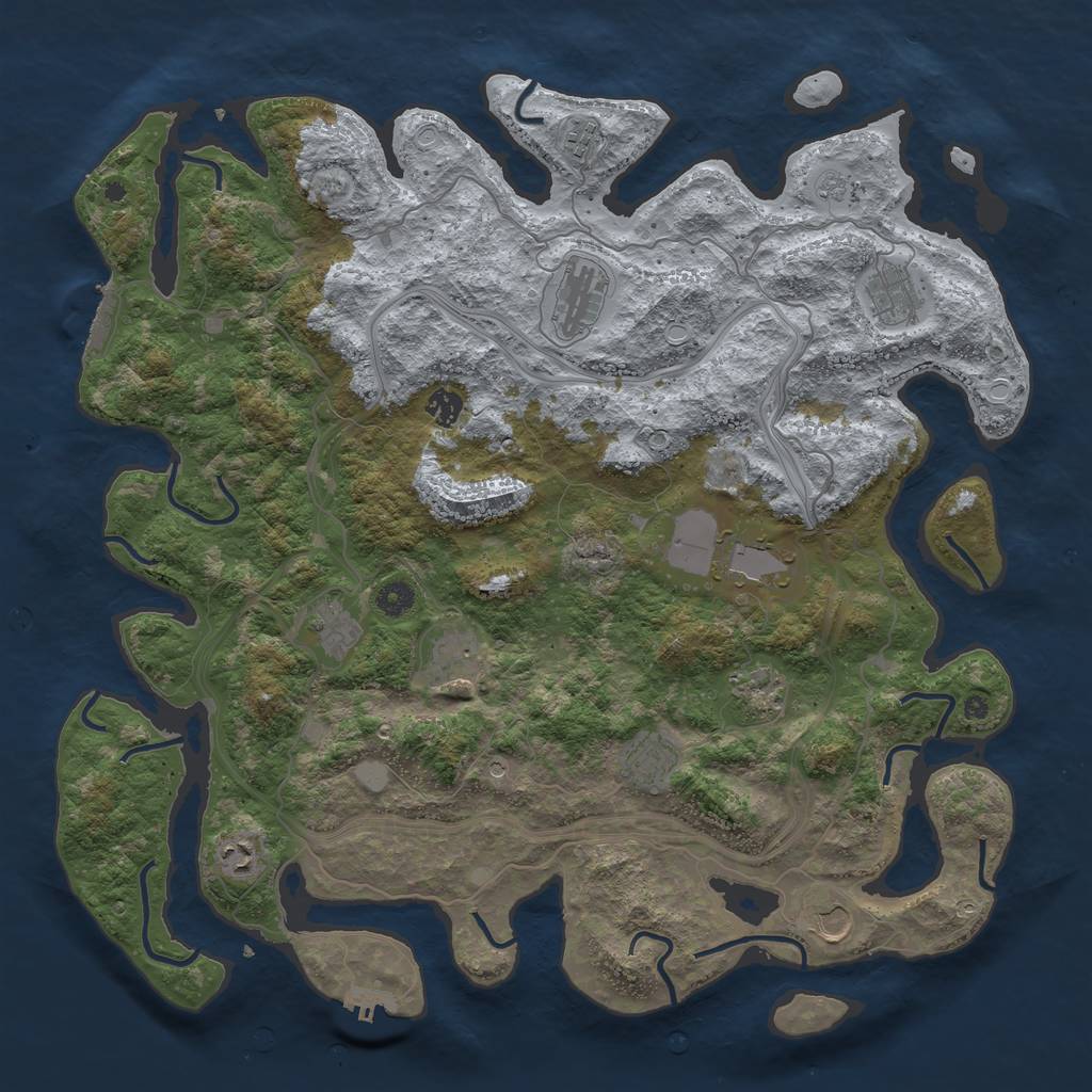 Rust Map: Procedural Map, Size: 4500, Seed: 14325064, 18 Monuments