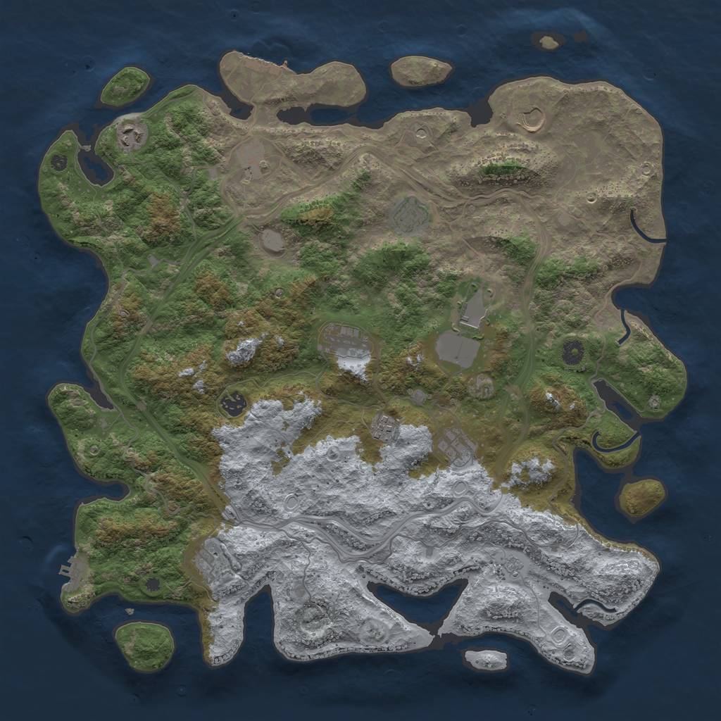 Rust Map: Procedural Map, Size: 4500, Seed: 873735653, 17 Monuments