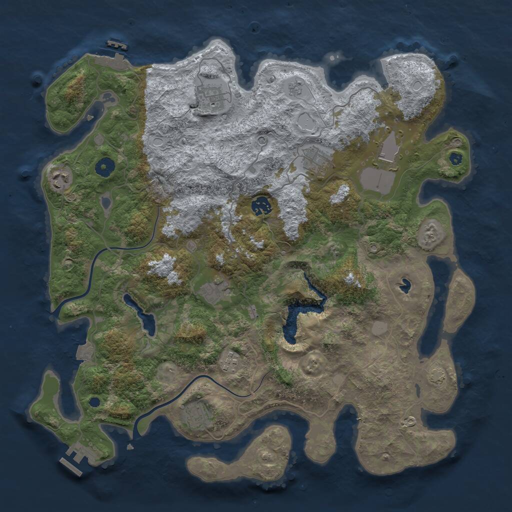 Rust Map: Procedural Map, Size: 4000, Seed: 2323140, 14 Monuments