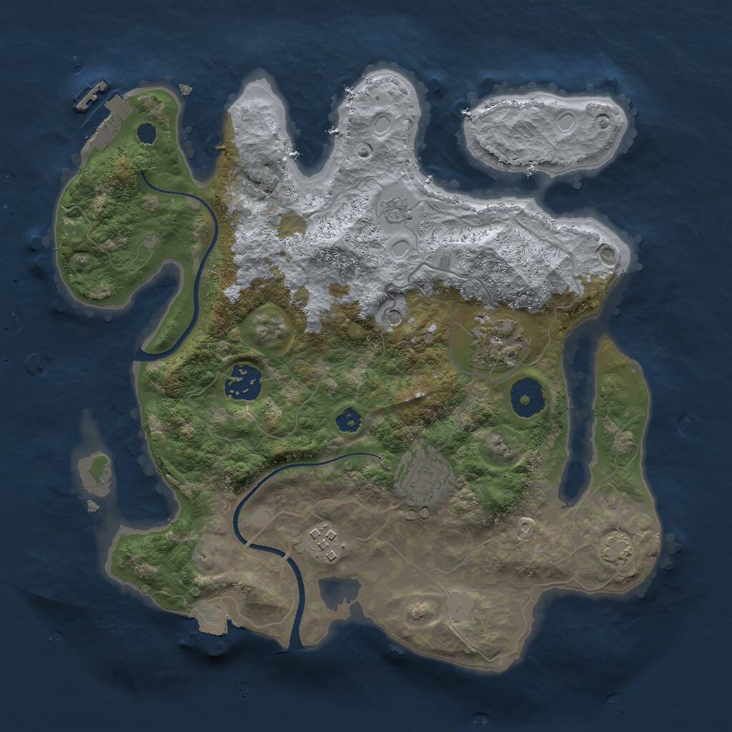 Rust Map: Procedural Map, Size: 3000, Seed: 172496348, 9 Monuments