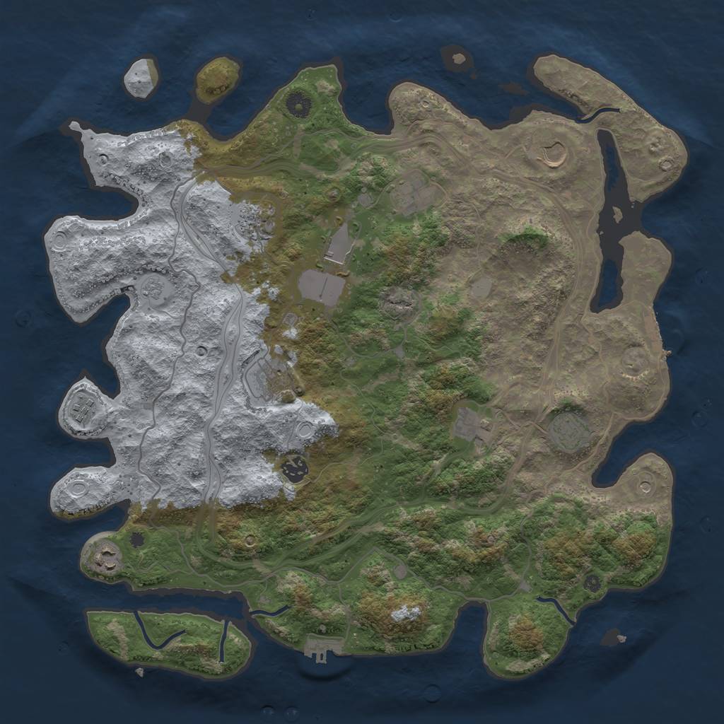 Rust Map: Procedural Map, Size: 4250, Seed: 11007, 17 Monuments