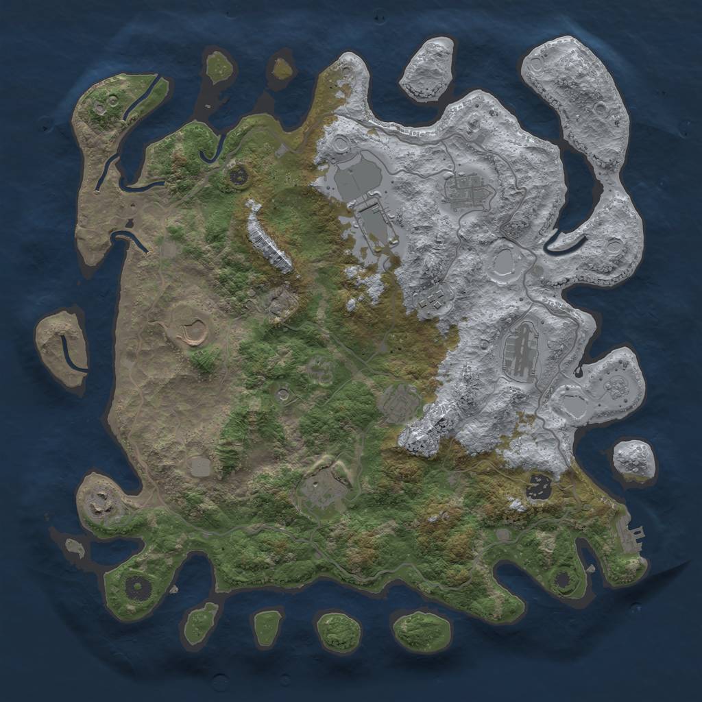 Rust Map: Procedural Map, Size: 4000, Seed: 115527184, 15 Monuments