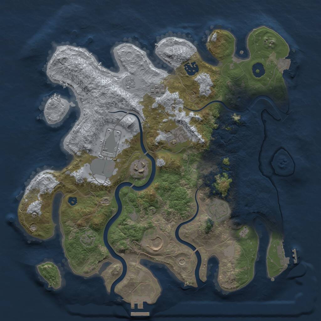 Rust Map: Procedural Map, Size: 3500, Seed: 24768805, 13 Monuments
