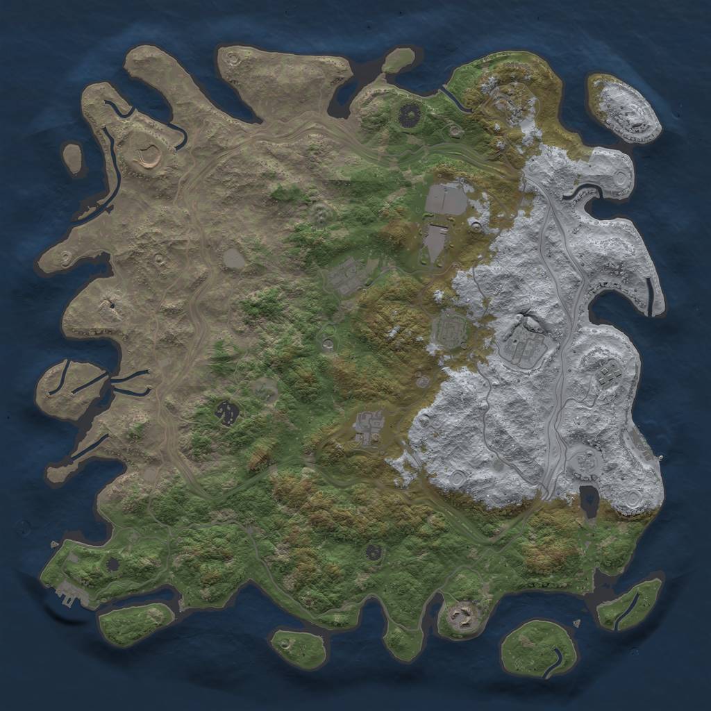 Rust Map: Procedural Map, Size: 4500, Seed: 3521162, 17 Monuments