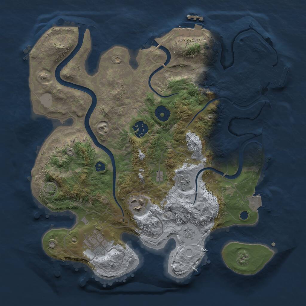 Rust Map: Procedural Map, Size: 3000, Seed: 512043540, 9 Monuments