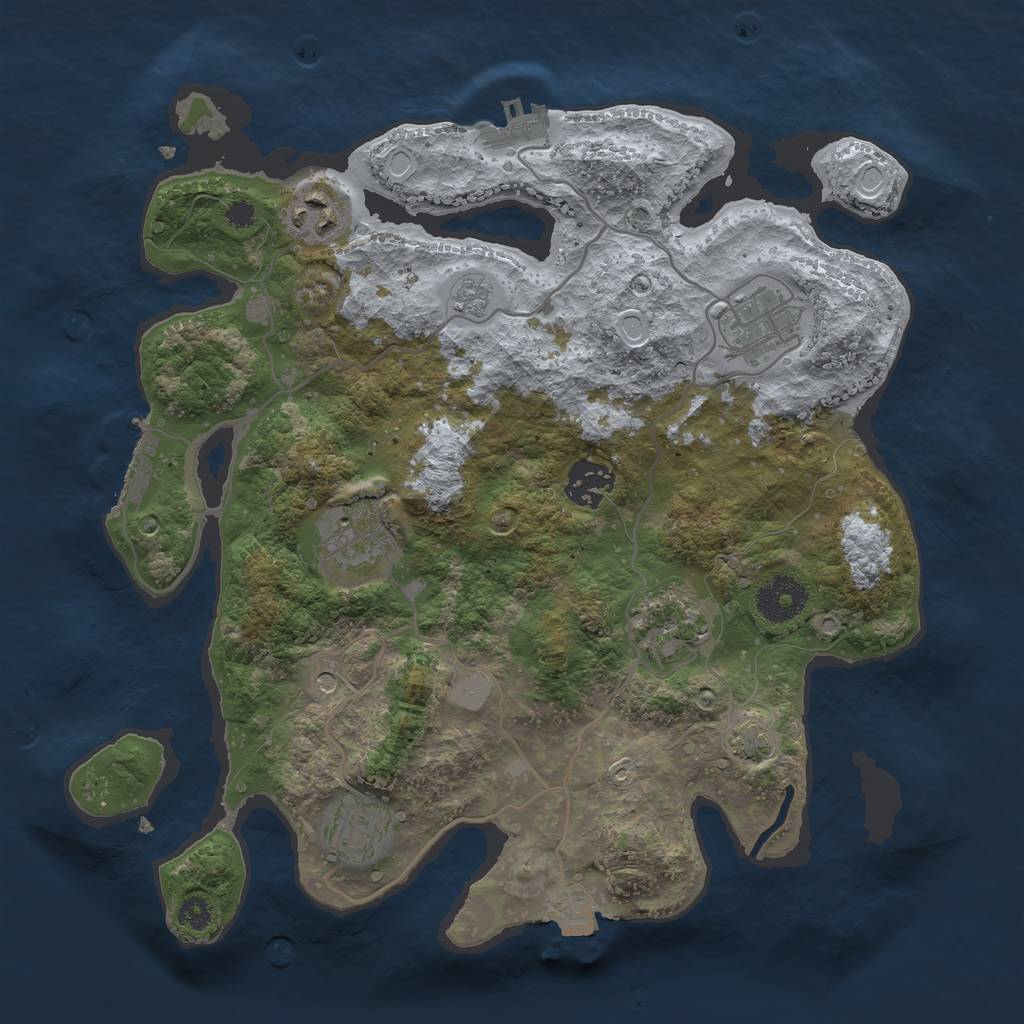 Rust Map: Procedural Map, Size: 3200, Seed: 768193199, 14 Monuments