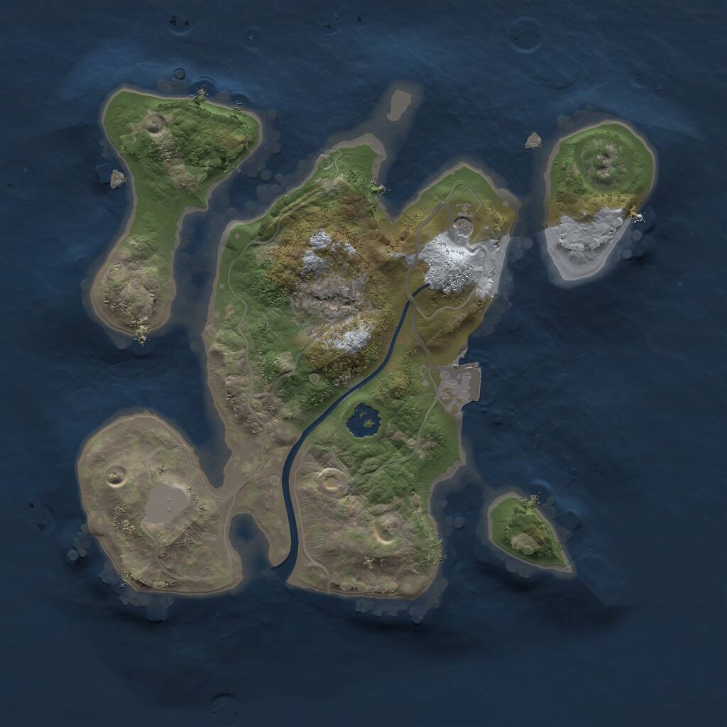 Rust Map: Procedural Map, Size: 2200, Seed: 123424, 2 Monuments
