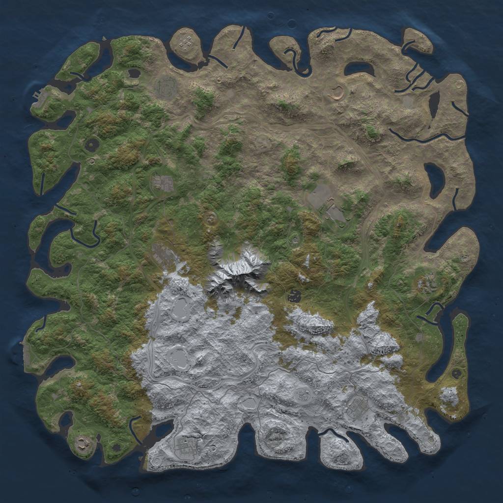 Rust Map: Procedural Map, Size: 5500, Seed: 34429970, 18 Monuments