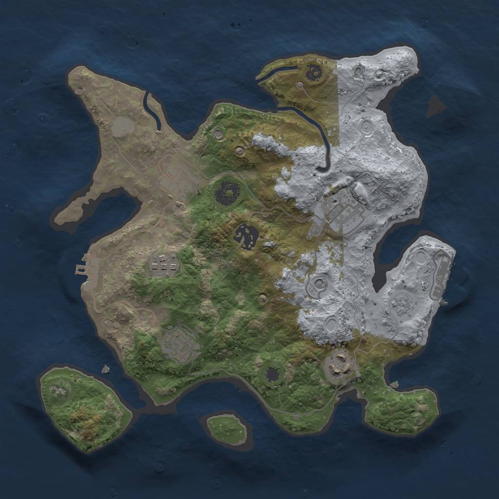 Rust Map: Procedural Map, Size: 3000, Seed: 399500976, 13 Monuments