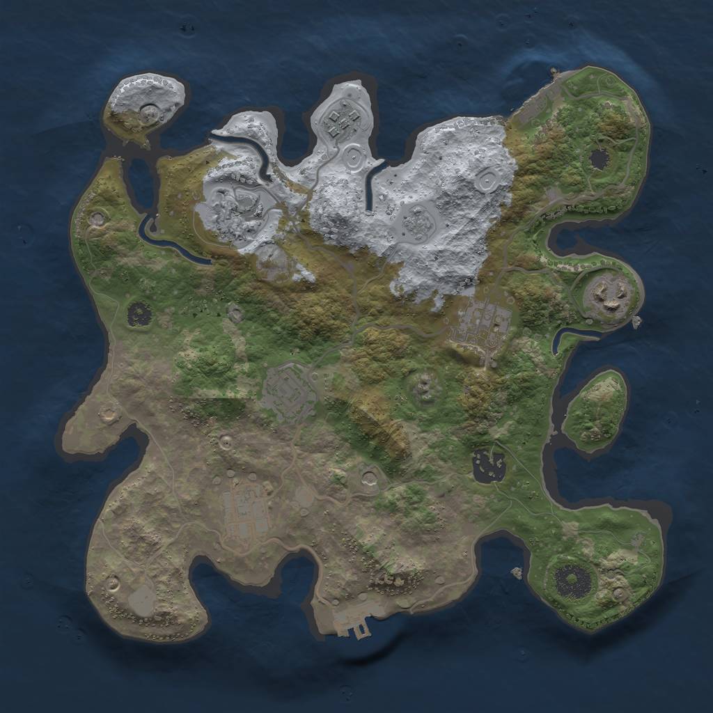 Rust Map: Procedural Map, Size: 3000, Seed: 102366, 14 Monuments