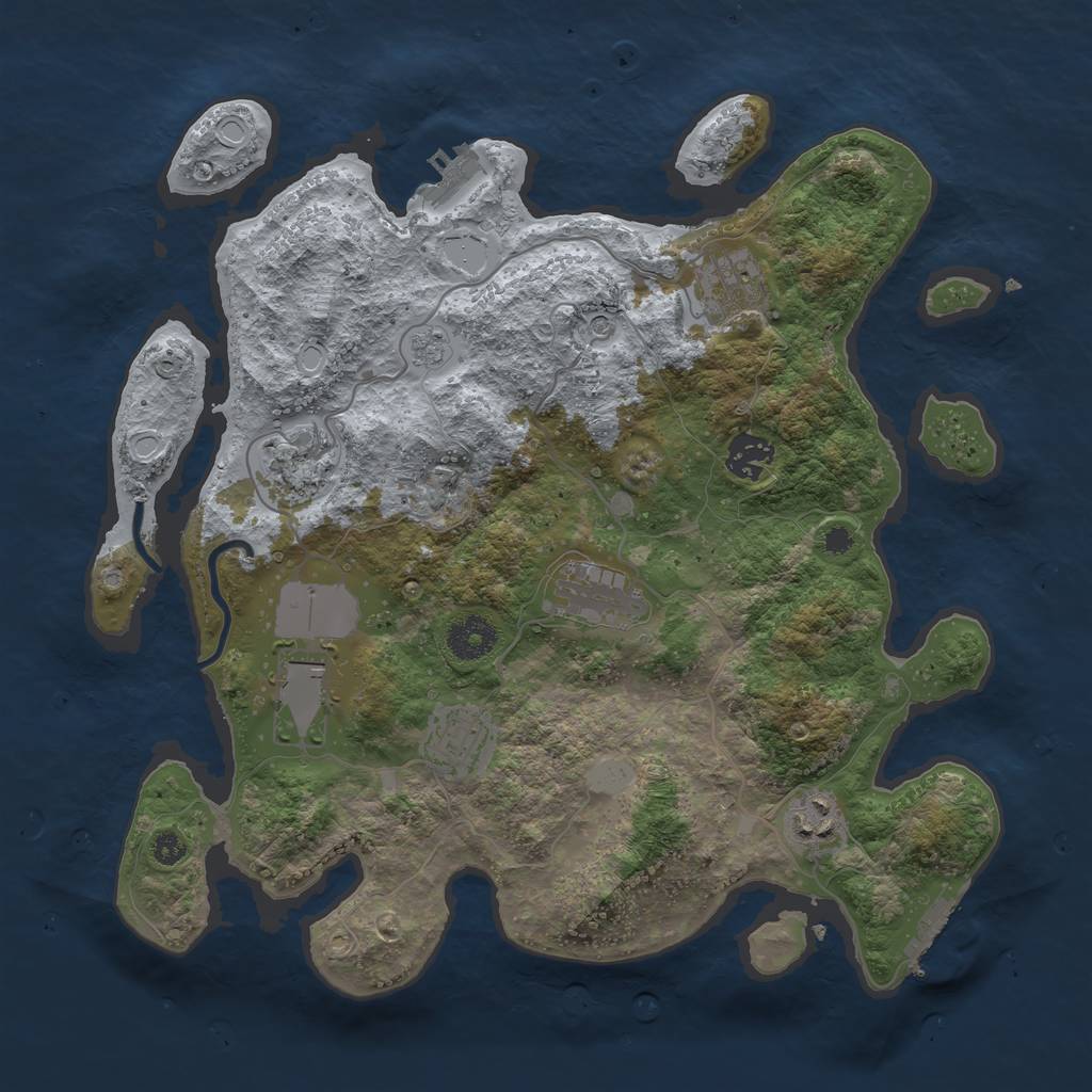 Rust Map: Procedural Map, Size: 3500, Seed: 789456123, 14 Monuments
