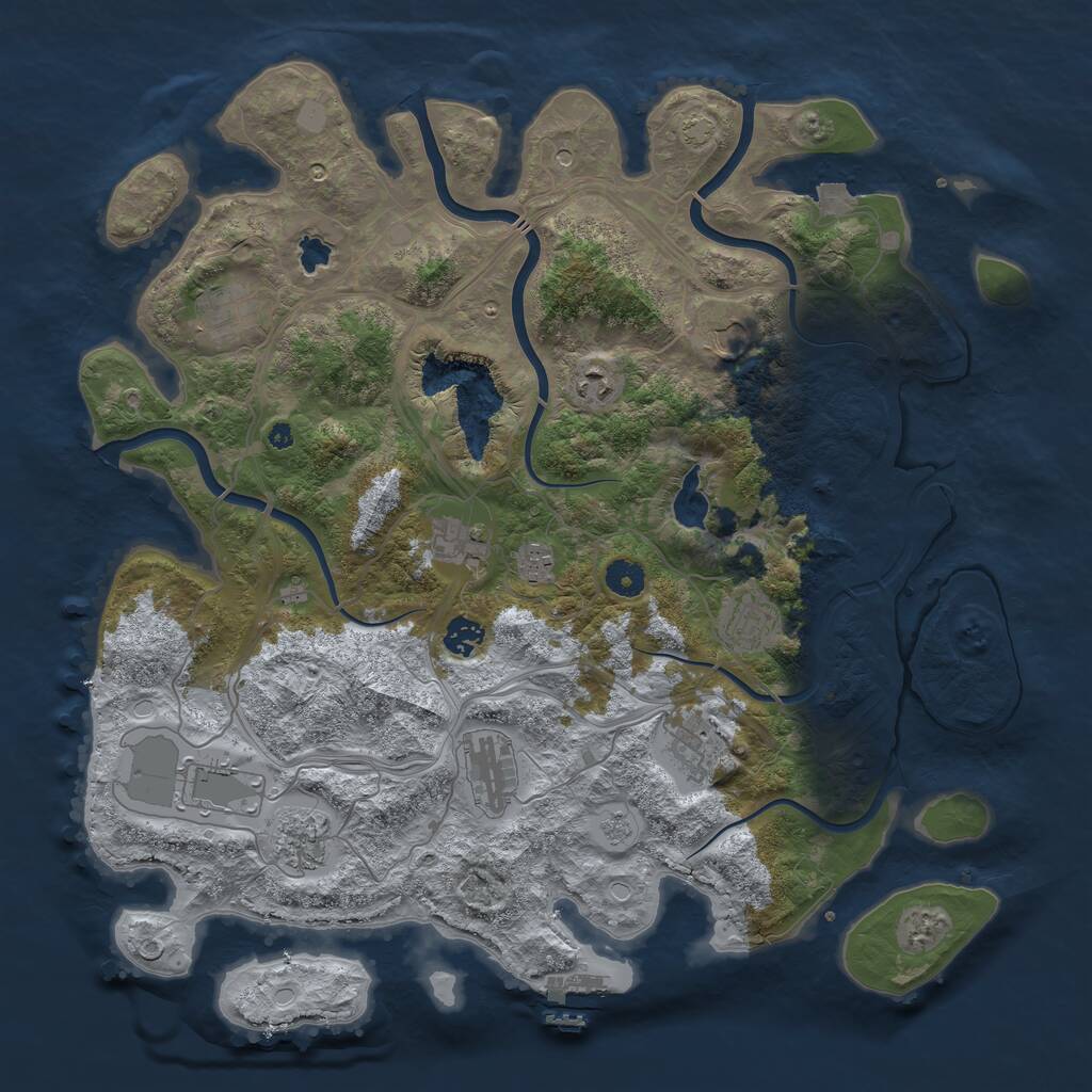 Rust Map: Procedural Map, Size: 4250, Seed: 174669338, 16 Monuments