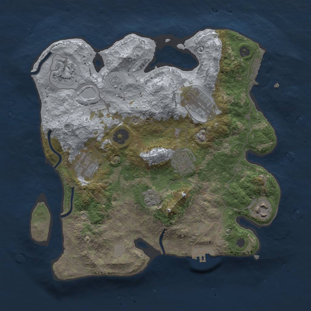 Rust Map: Procedural Map, Size: 3000, Seed: 38896, 13 Monuments