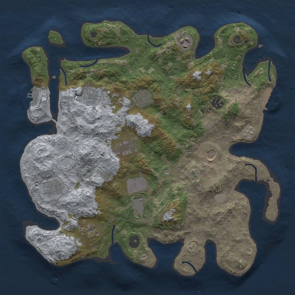 Rust Map: Procedural Map, Size: 3750, Seed: 437227, 17 Monuments