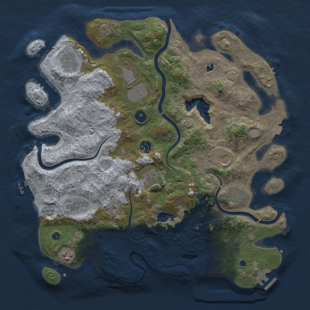 Rust Map: Procedural Map, Size: 4025, Seed: 23718, 15 Monuments