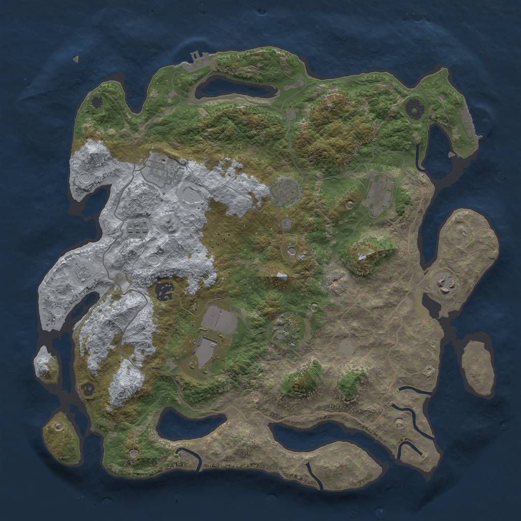 Rust Map: Procedural Map, Size: 4000, Seed: 893589040, 15 Monuments