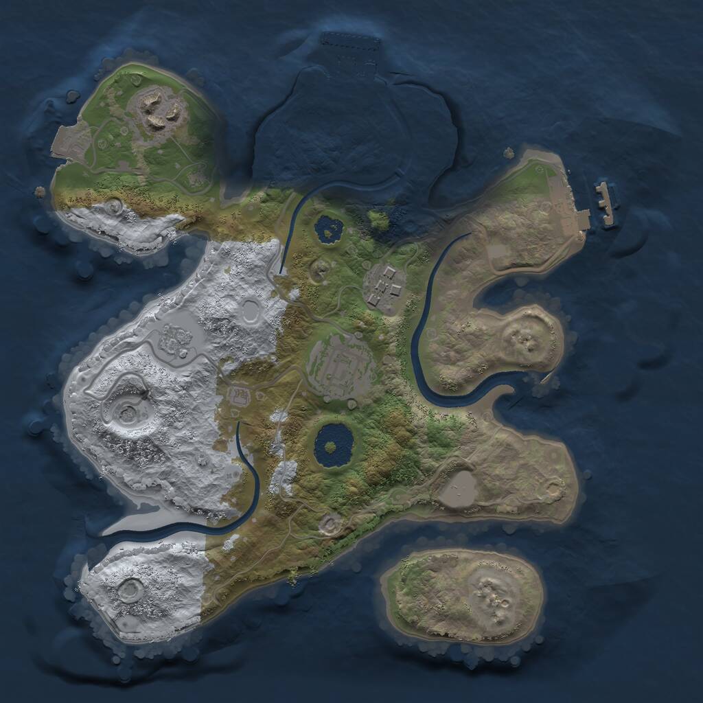 Rust Map: Procedural Map, Size: 2500, Seed: 794228274, 8 Monuments
