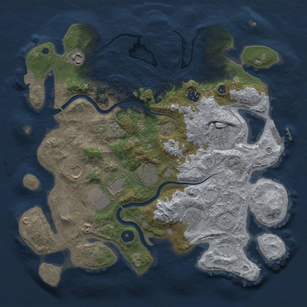 Rust Map: Procedural Map, Size: 3700, Seed: 692924, 14 Monuments