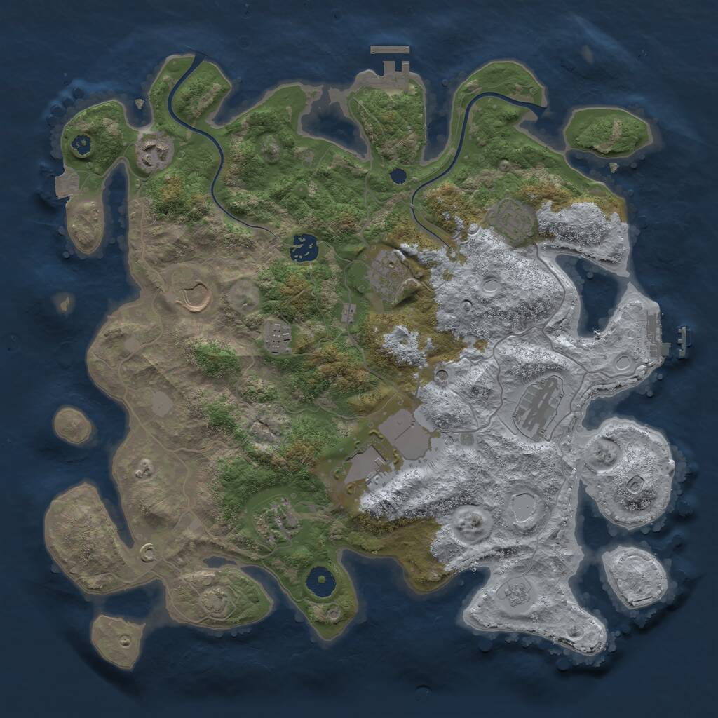 Rust Map: Procedural Map, Size: 3700, Seed: 692924, 15 Monuments