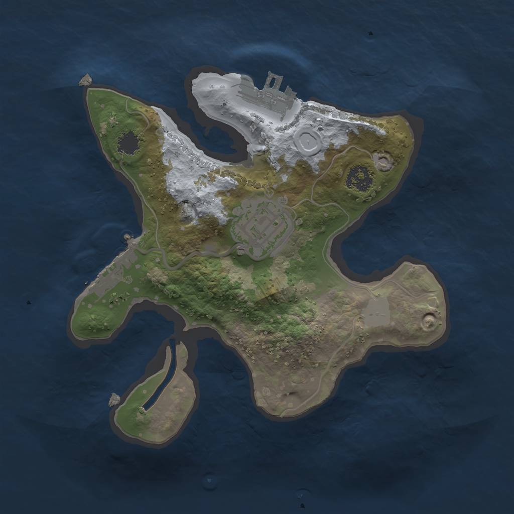 Rust Map: Procedural Map, Size: 2000, Seed: 6947831, 6 Monuments
