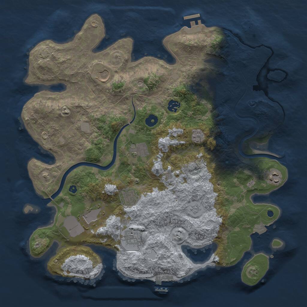 Rust Map: Procedural Map, Size: 3800, Seed: 211389, 15 Monuments