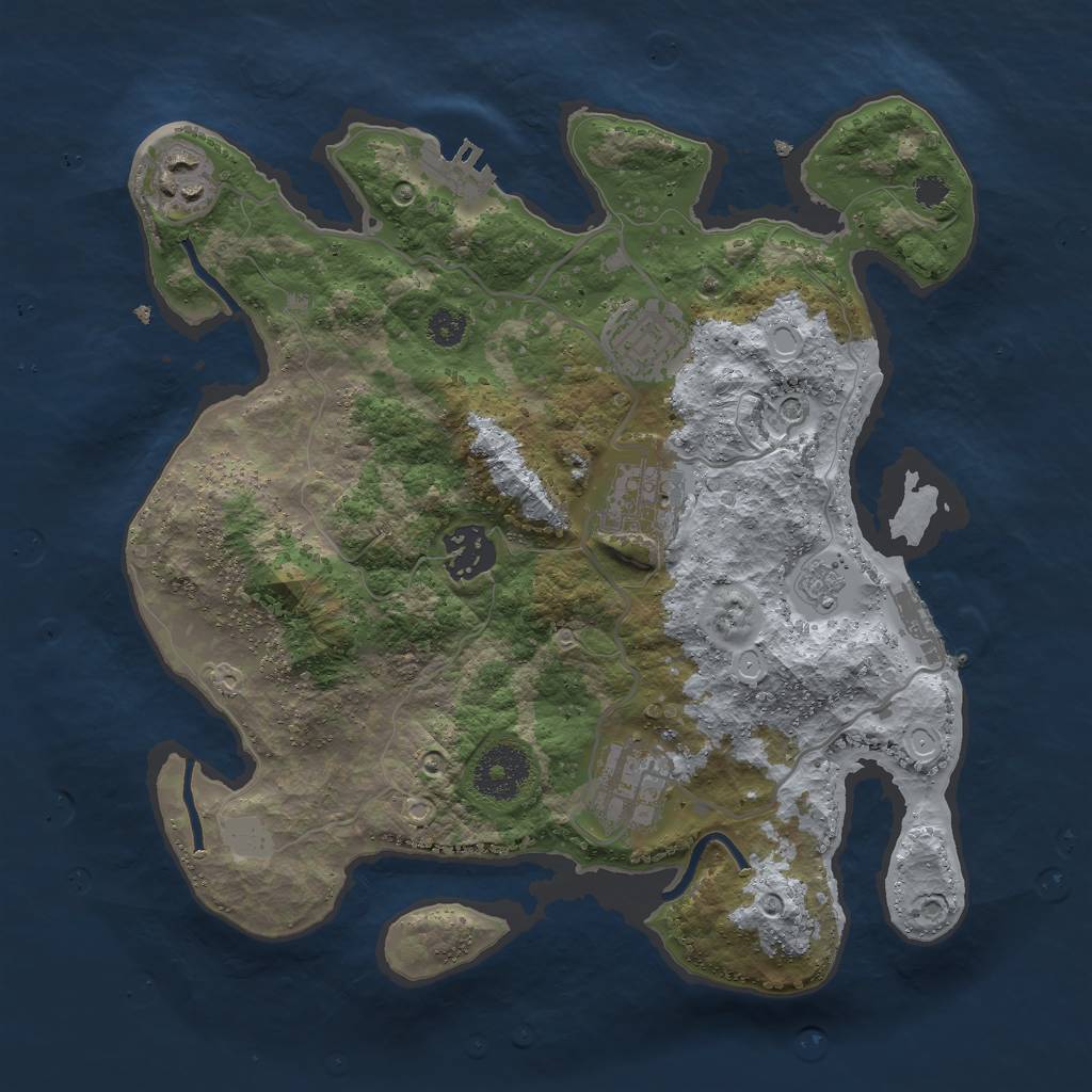 Rust Map: Procedural Map, Size: 3000, Seed: 897331404, 12 Monuments