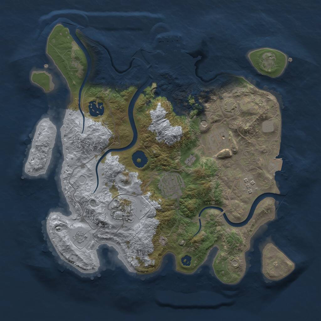 Rust Map: Procedural Map, Size: 3000, Seed: 25412423, 10 Monuments