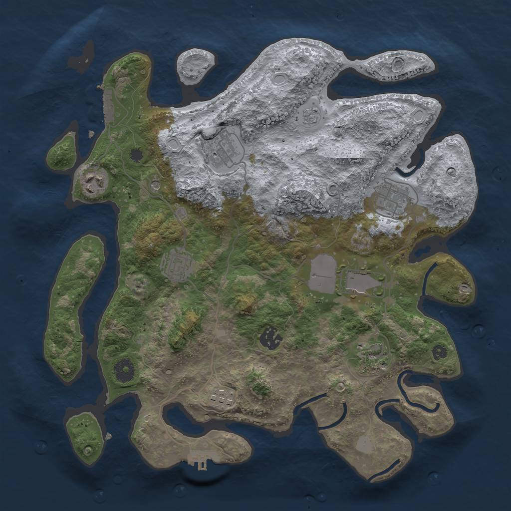 Rust Map: Procedural Map, Size: 3500, Seed: 87222293, 15 Monuments