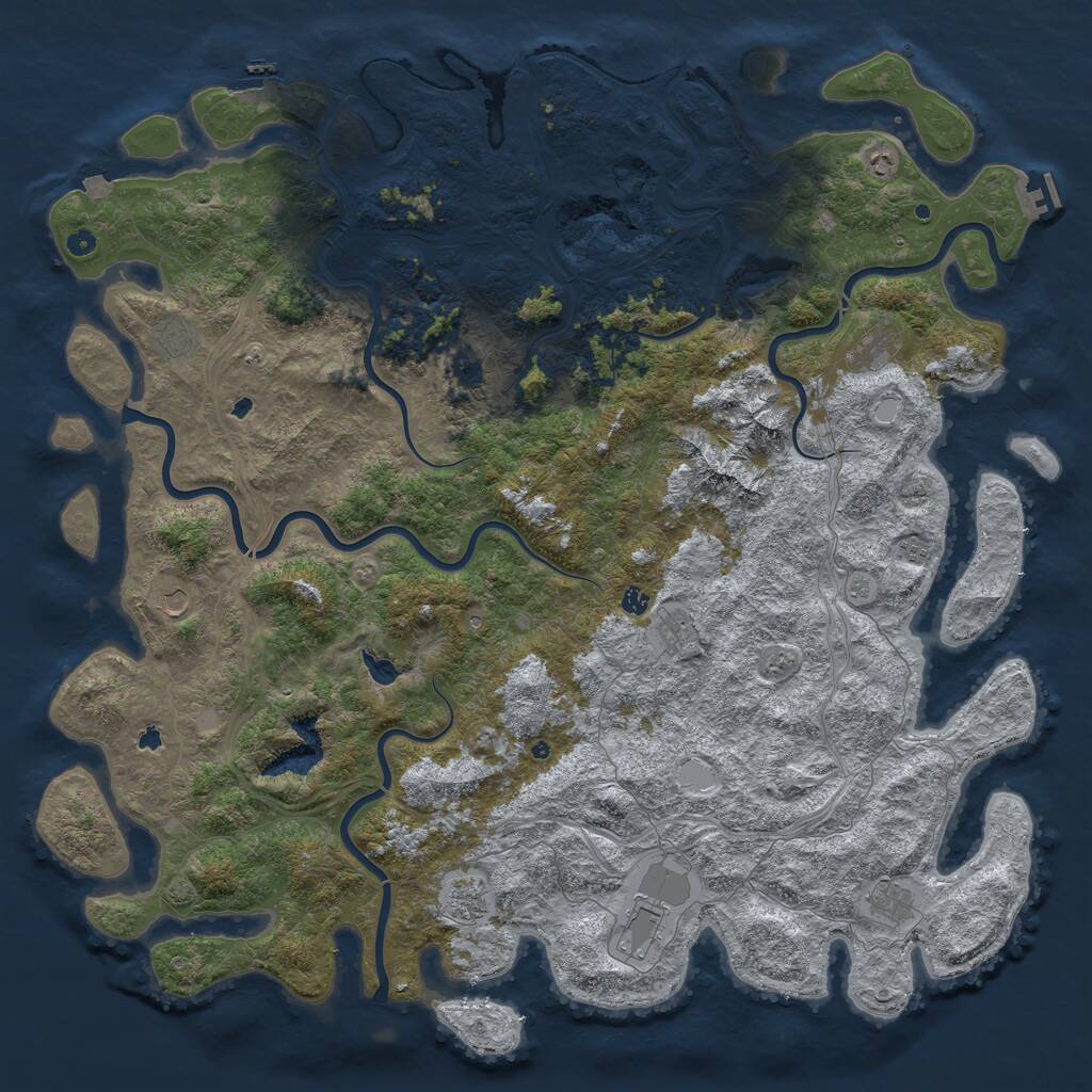 Rust Map: Procedural Map, Size: 6000, Seed: 2023215, 17 Monuments