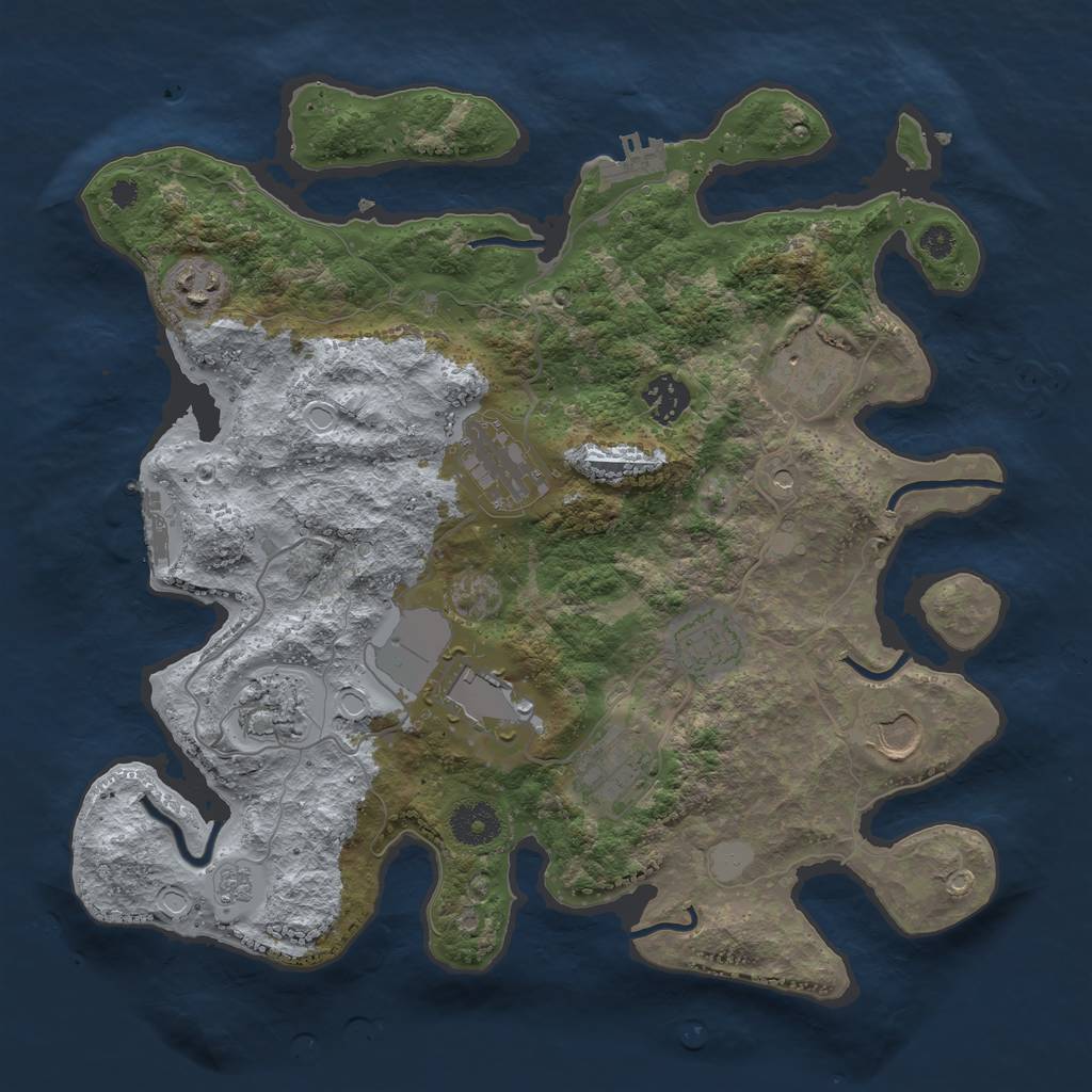 Rust Map: Procedural Map, Size: 3500, Seed: 865000062, 16 Monuments