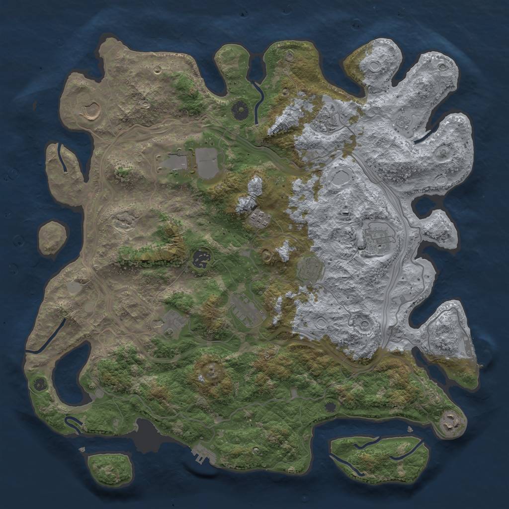 Rust Map: Procedural Map, Size: 4250, Seed: 1292, 17 Monuments
