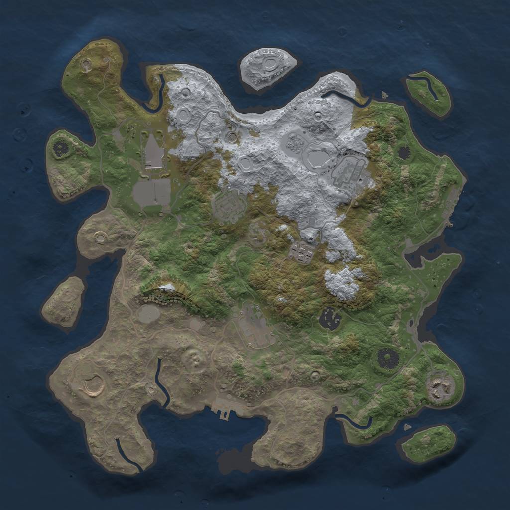 Rust Map: Procedural Map, Size: 3500, Seed: 51882427, 15 Monuments