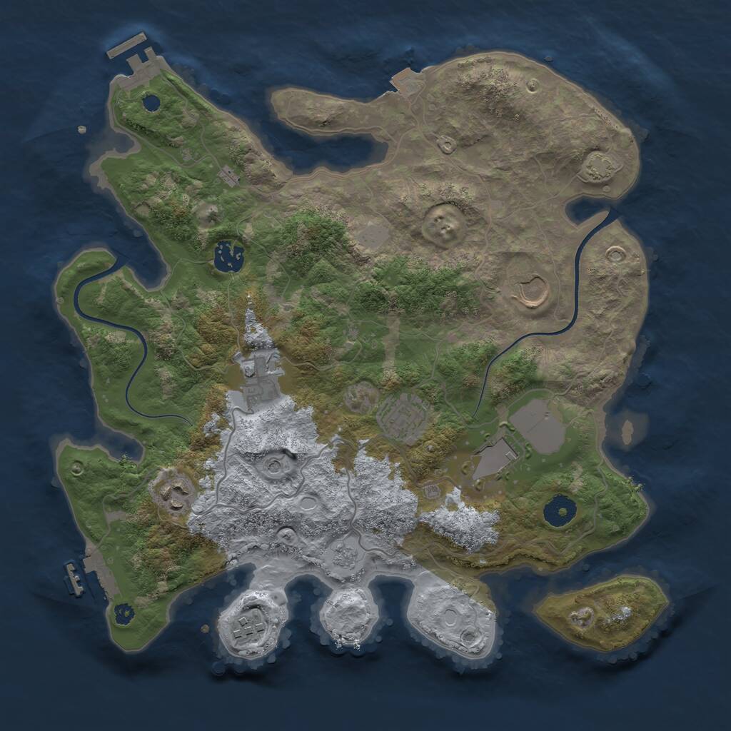 Rust Map: Procedural Map, Size: 3500, Seed: 945906031, 13 Monuments