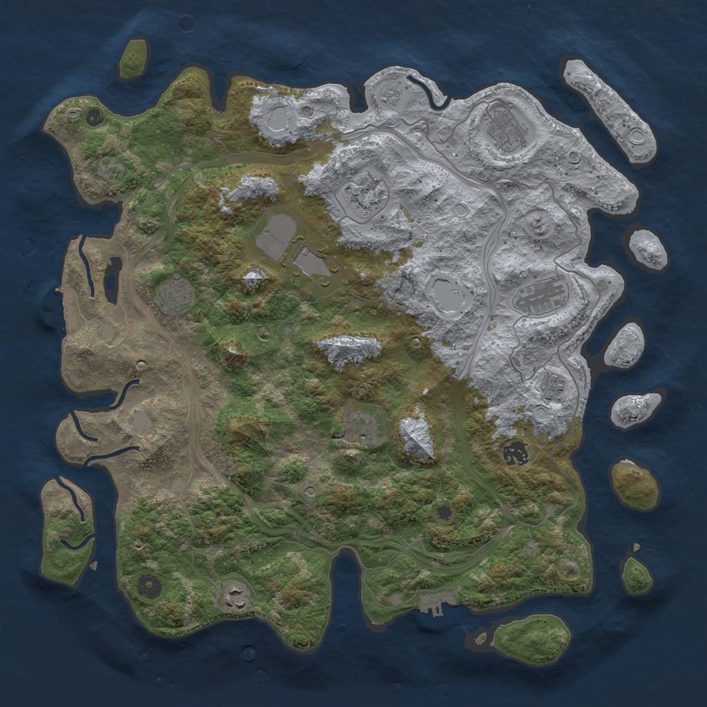 Rust Map: Procedural Map, Size: 4250, Seed: 1891822612, 16 Monuments