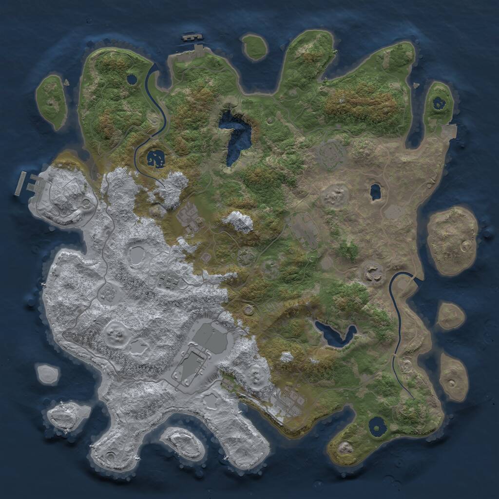 Rust Map: Procedural Map, Size: 4000, Seed: 803690095, 14 Monuments