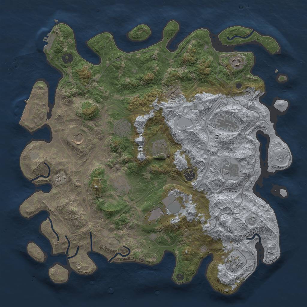 Rust Map: Procedural Map, Size: 4250, Seed: 455044233, 18 Monuments