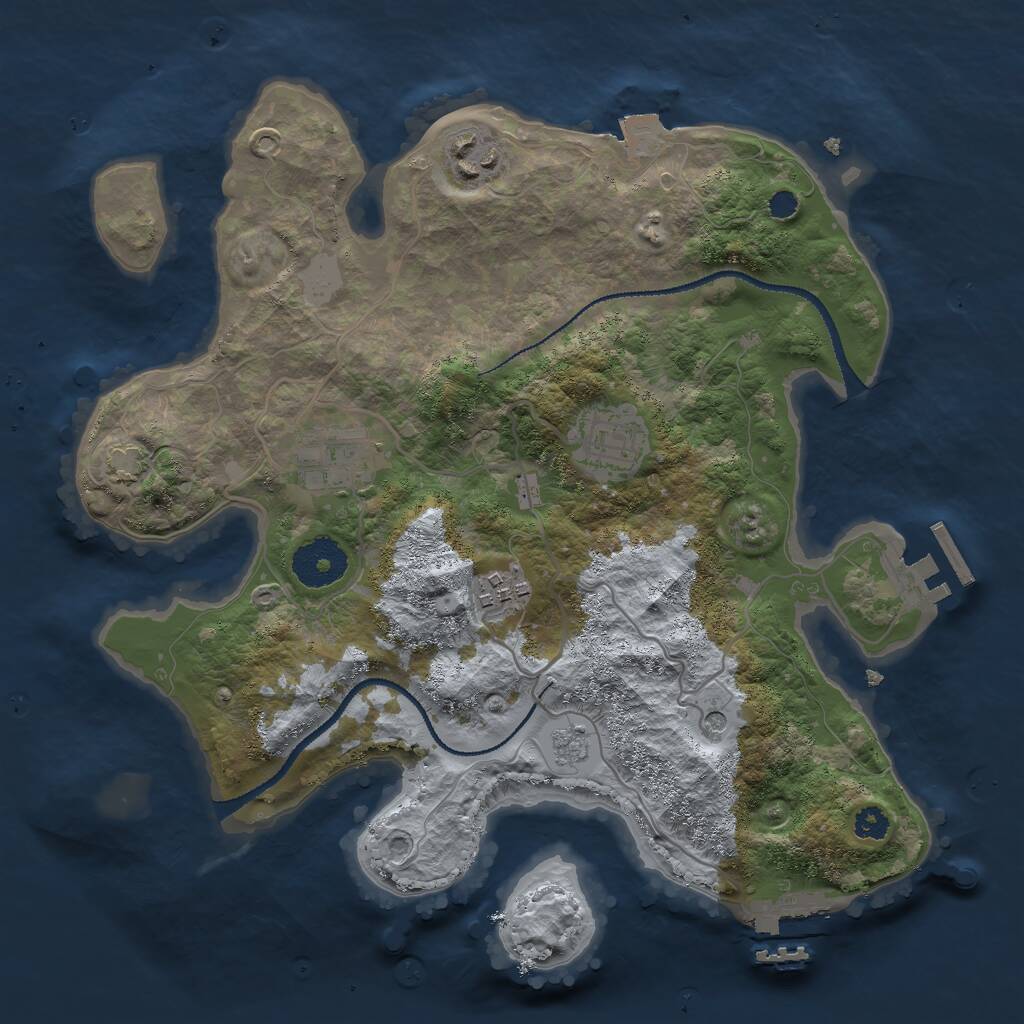 Rust Map: Procedural Map, Size: 3000, Seed: 368292763, 10 Monuments