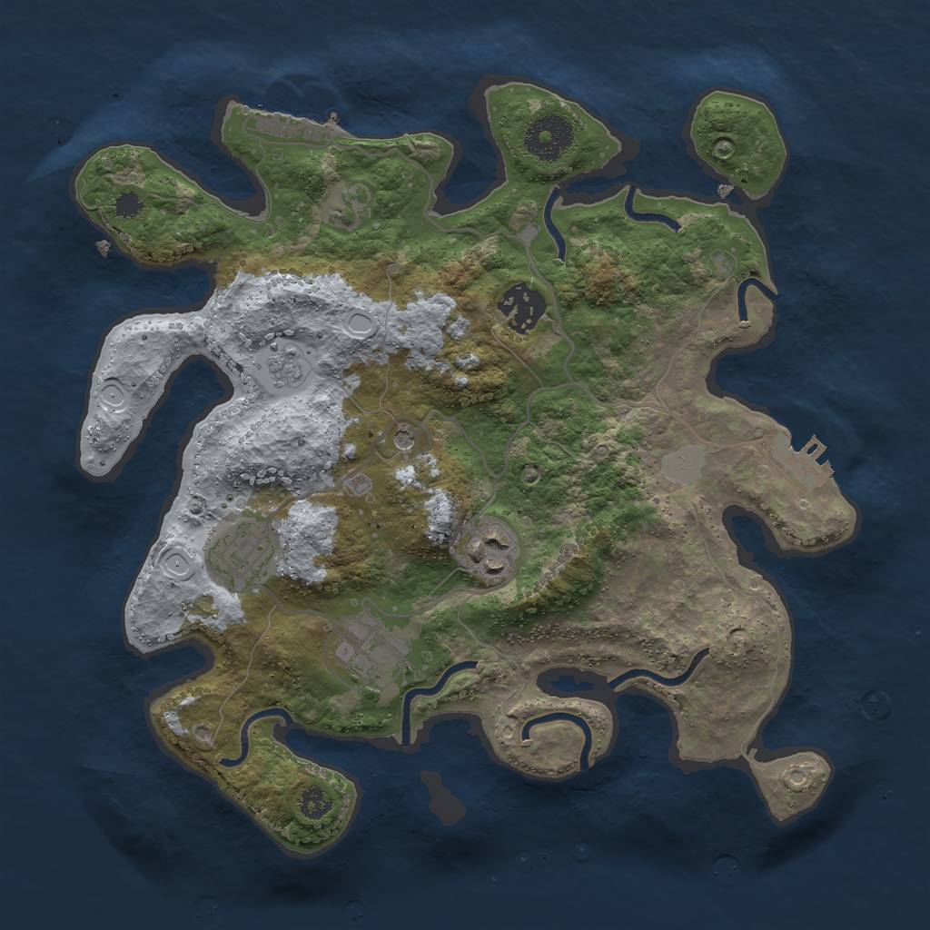 Rust Map: Procedural Map, Size: 3000, Seed: 711071619, 11 Monuments