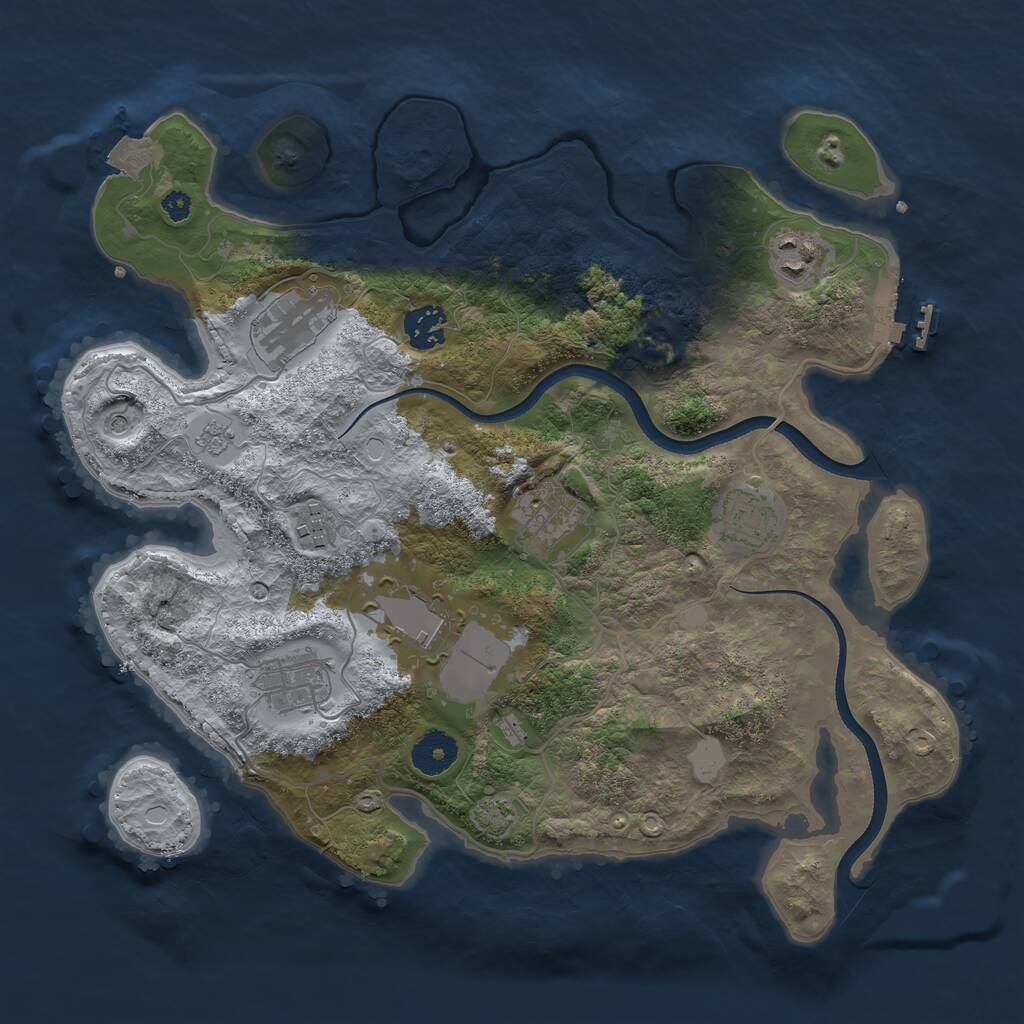 Rust Map: Procedural Map, Size: 3500, Seed: 87090267, 13 Monuments