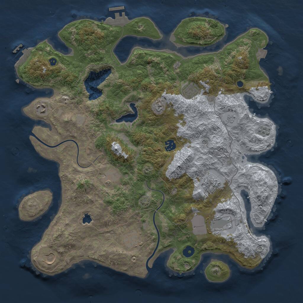 Rust Map: Procedural Map, Size: 4000, Seed: 894703044, 15 Monuments
