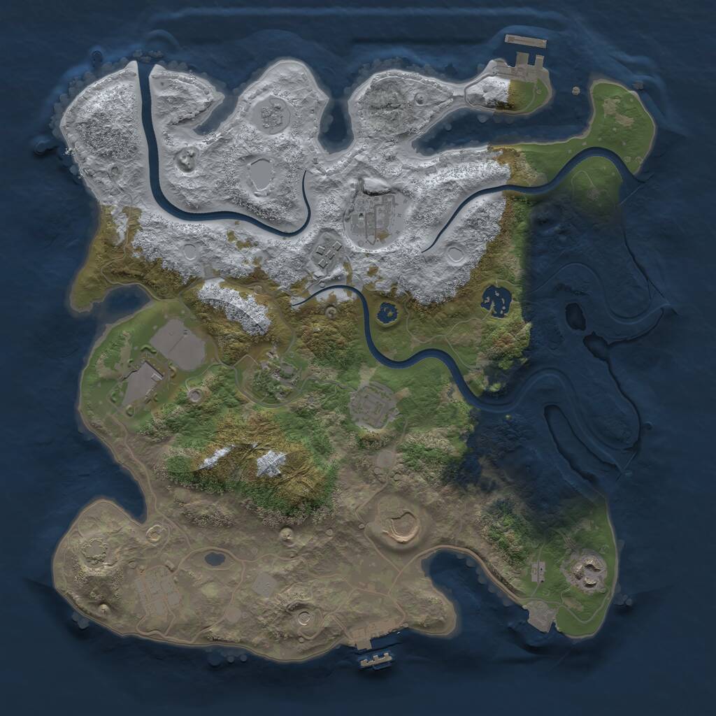 Rust Map: Procedural Map, Size: 3500, Seed: 1538978715, 15 Monuments