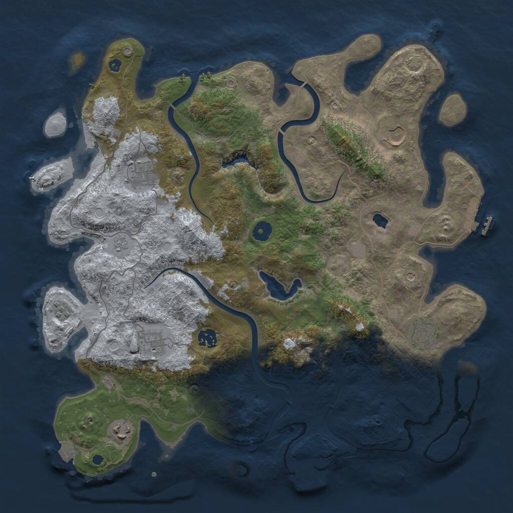 Rust Map: Procedural Map, Size: 4000, Seed: 920670007, 13 Monuments