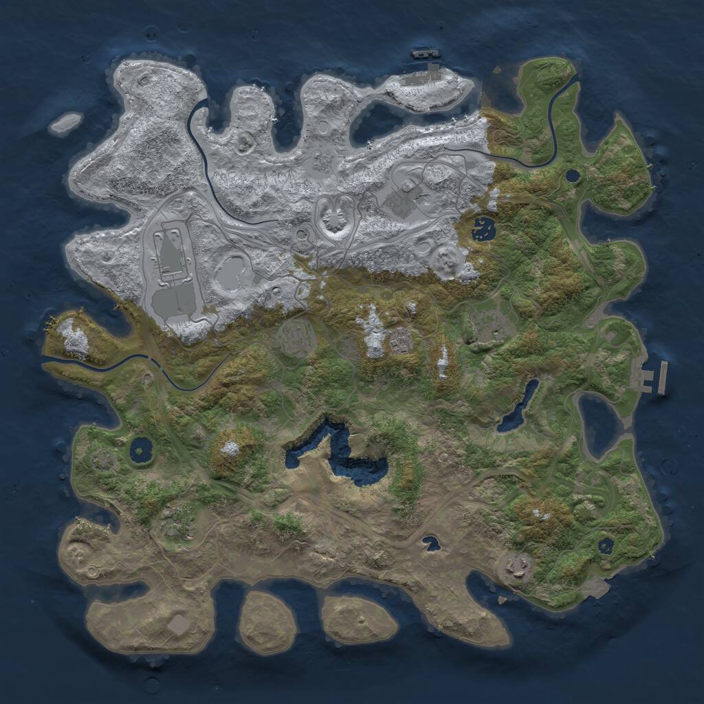 Rust Map: Procedural Map, Size: 4250, Seed: 1563669151, 14 Monuments
