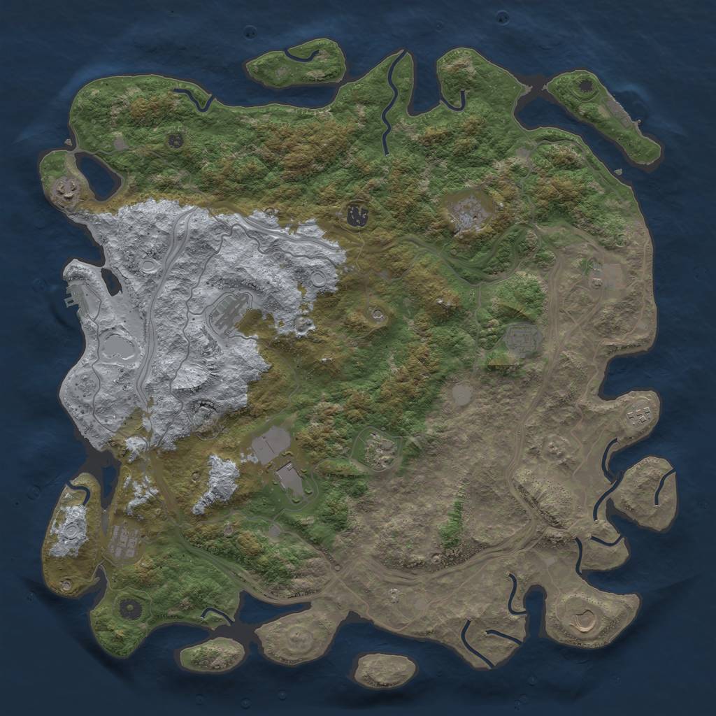 Rust Map: Procedural Map, Size: 4800, Seed: 2100750081, 18 Monuments