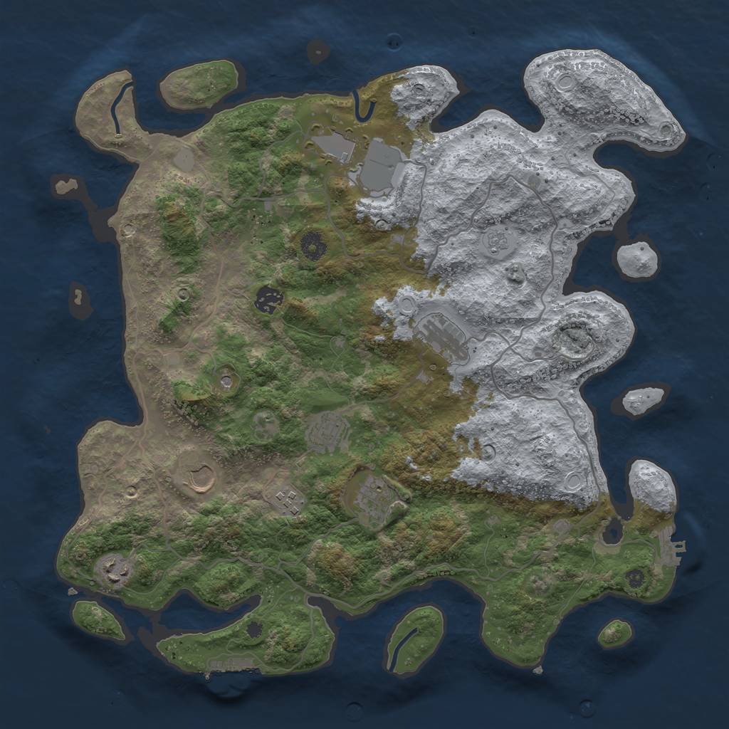 Rust Map: Procedural Map, Size: 4000, Seed: 835441522, 15 Monuments